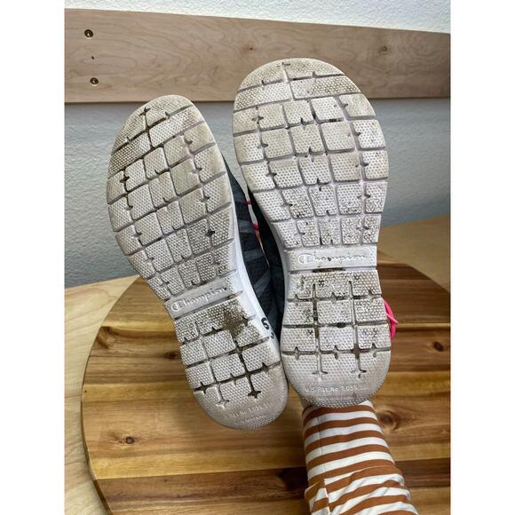 Champion Shoes Womens 5.5 Running Jogging Gray Pink Fabric Lace Up Walking - Picture 12 of 12